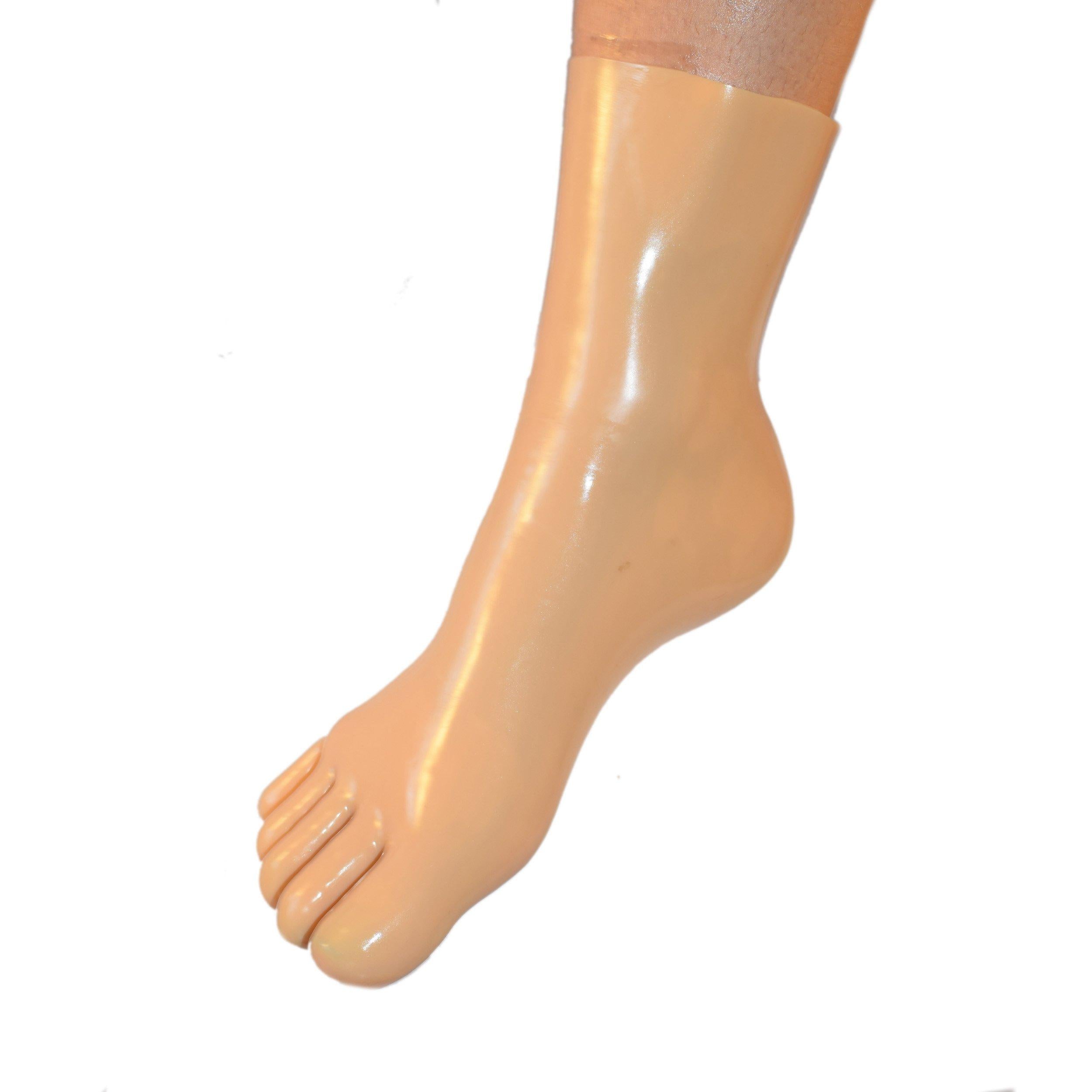 Rubberfashion Sexy Latex Zehen Socken kurz - extra dicke -Zehensocken knöchel lang - Latex Strümpfe für Damen und Herren